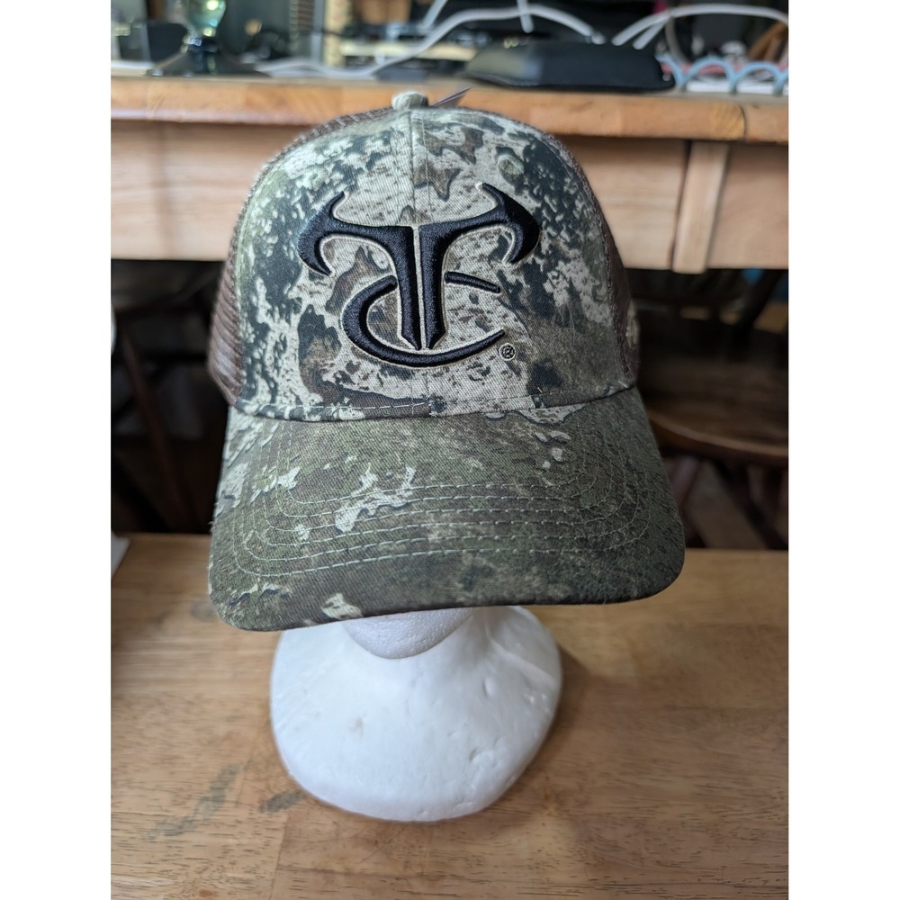TrueTimber Camo Trucker Hat Mens Brown Mesh Snapback Camouflage Logo Cap NWT
